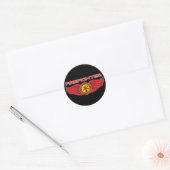 Brandweerbadge en vleugels ronde sticker (Envelop)