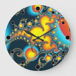 Brandweerbarst kleurrijke moderne fractale kunst grote klok