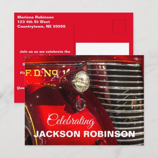  brandweerbekroonde viering van het leven briefkaart (Voorkant / Achterkant)