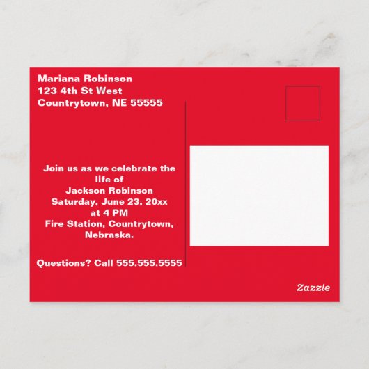  brandweerbekroonde viering van het leven briefkaart (Achterkant)