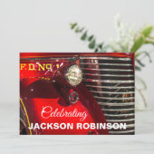 brandweerbekroonde viering van het leven kaart (Staand voorkant)