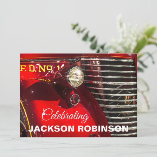  brandweerbekroonde viering van het leven kaart (Staand voorkant)