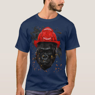 Brandweerbrandweer Gorilla Ape Brandweer Vuurman M T-shirt