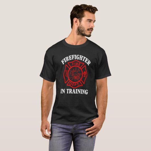 Brandweerbrandweerman in de opleiding van toekomst t-shirt (Voorkant volledig)