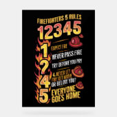 Brandweercode: Regels van dapperheid Acryl Bord (Voorkant)
