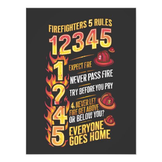 Brandweercode: Regels van dapperheid Foto Afdruk (Voorkant)