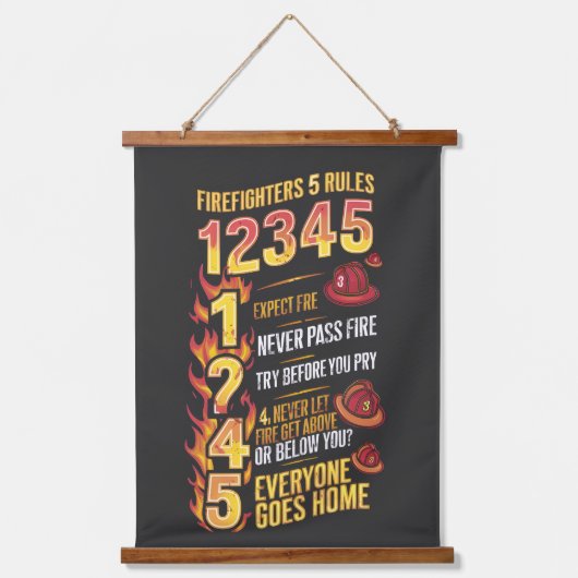 Brandweercode: Regels van dapperheid Hangend Wandkleed (Voorkant)
