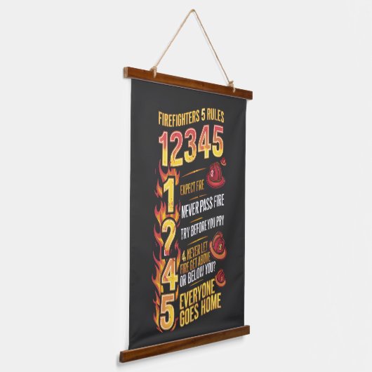 Brandweercode: Regels van dapperheid Hangend Wandkleed (Gebogen)