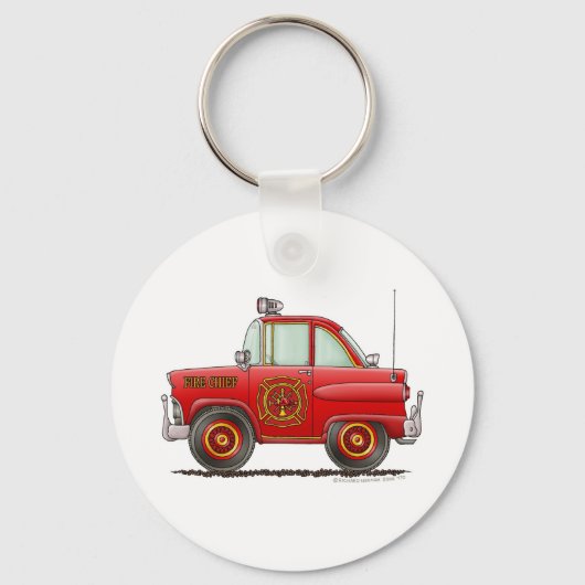 Brandweercommandant brandweerauto brandweerman bra sleutelhanger (Voorkant)