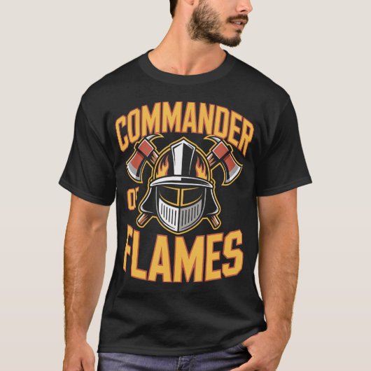 Brandweercommandant Van Vlammen T-shirt (Voorkant)