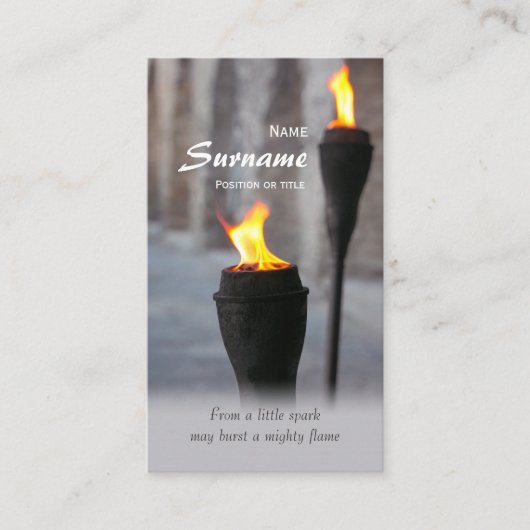 Brandweerdampen van een kleine vonk CC0947 Visitekaartje (Voorkant)