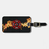 Brandweerders Gift Personalized Maltese kruisvuur Bagagelabel (Voorkant horizontaal)