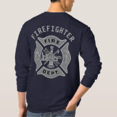 Brandweerdienst Badge Fireman Custom T-shirt (Achterkant)