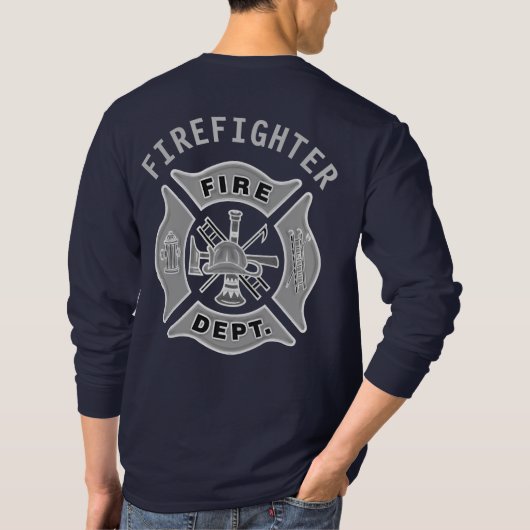 Brandweerdienst Badge Fireman Custom T-shirt (Achterkant)
