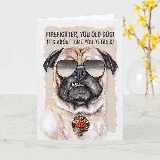 Brandweerdienst Fungerend Retirement Kaart (Gele Bloem)