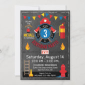 Brandweerdienst Gear en Badge Birthday Kaart (Voorkant)