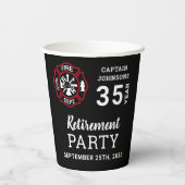 Brandweerdienst Pensionering Maltese kruis geperso Papieren Bekers (Achterkant)