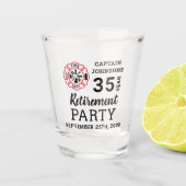 Brandweerdienst Pensionering Maltese kruis geperso Shot Glas (Voorkant)