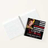 Brandweerdienst Pensionering Thin Red Line Guest B Notitieboek (Binnen)