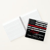 Brandweerdienst Pensionering Thin Red Line Guest B Notitieboek (Binnen)