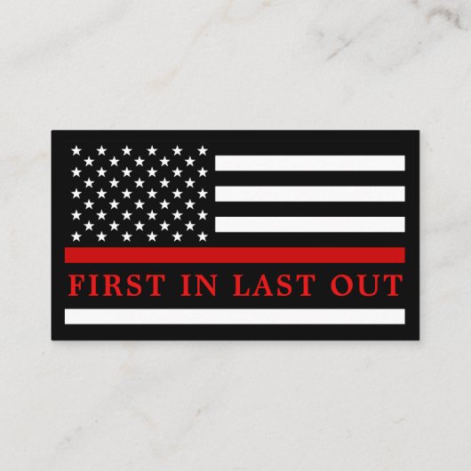 Brandweerdienst Rode Lijn Logo Embleem Visitekaartje (Achterkant)