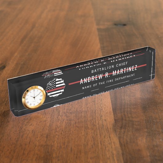 Brandweerdienst Thin Red Line Fire Rescue Naambordje (Zijkant)