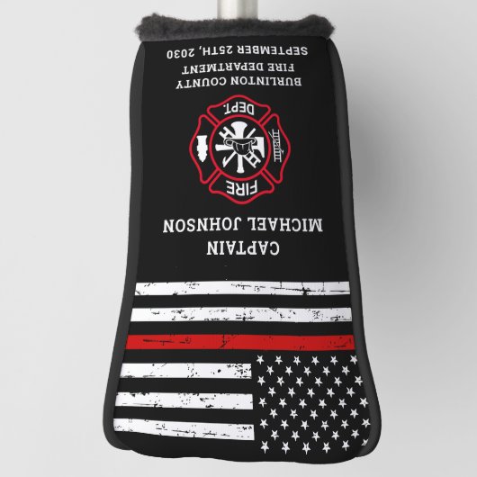 Brandweerdienst — Thin Red Line Maltese kruis Golfheadcover (Draai 90)