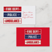 Brandweerdienst Thunder_Cove Visitekaartje (Voorkant / Achterkant)