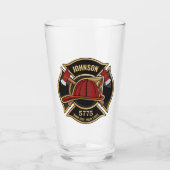 Brandweerdienst Verenigde Staten Vlag Aangepast Glas (Voorkant)