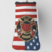 Brandweerdienst Verenigde Staten Vlag Aangepast Golfheadcover (Draai 90)