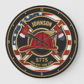 Brandweerdienst Verenigde Staten Vlag Aangepast Grote Klok (Voorkant)