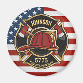 Brandweerdienst Verenigde Staten Vlag Aangepast Magneet (Voorkant)