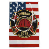 Brandweerdienst Verenigde Staten Vlag Aangepast Medium Cadeauzakje (Voorkant)