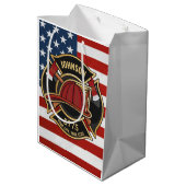 Brandweerdienst Verenigde Staten Vlag Aangepast Medium Cadeauzakje (Achterkant Gekanteld)
