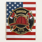 Brandweerdienst Verenigde Staten Vlag Aangepast Planner (Voorkant)