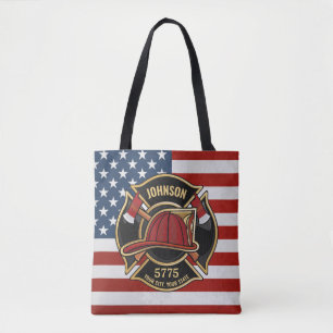 Brandweerdienst Verenigde Staten Vlag Aangepast Tote Bag