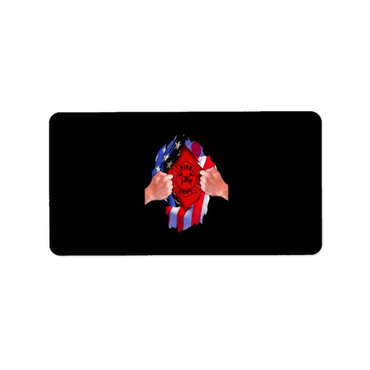 Brandweerdienst Vlag brandweerman Thin Red Line Etiket (Voorkant)