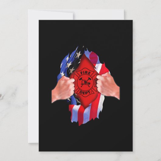 Brandweerdienst Vlag brandweerman Thin Red Line Feestdagenkaart (Voorkant)