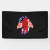 Brandweerdienst Vlag brandweerman Thin Red Line Spandoek (Horizontaal)