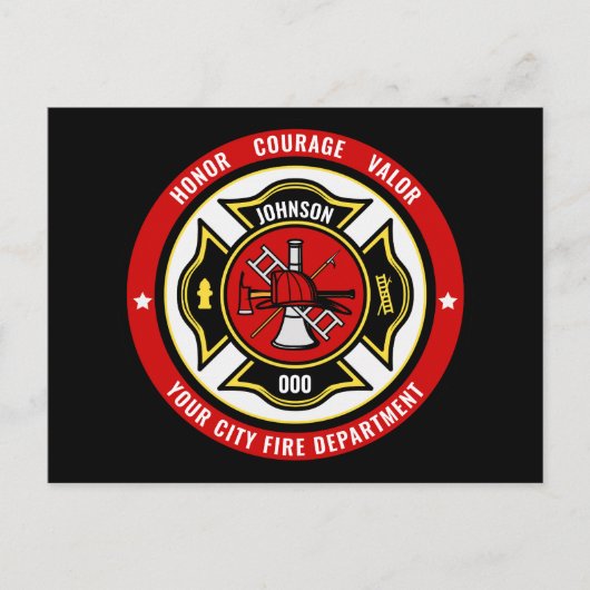 Brandweerdienst voor brandbestrijding - ADD-NAAM b Briefkaart (Voorkant)