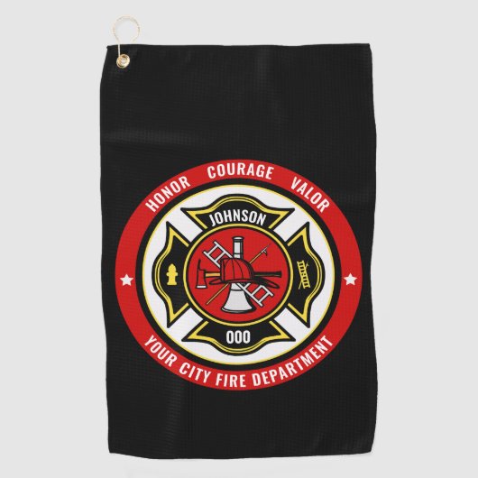 Brandweerdienst voor brandbestrijding - ADD-NAAM b Golfhanddoek (Voorkant)