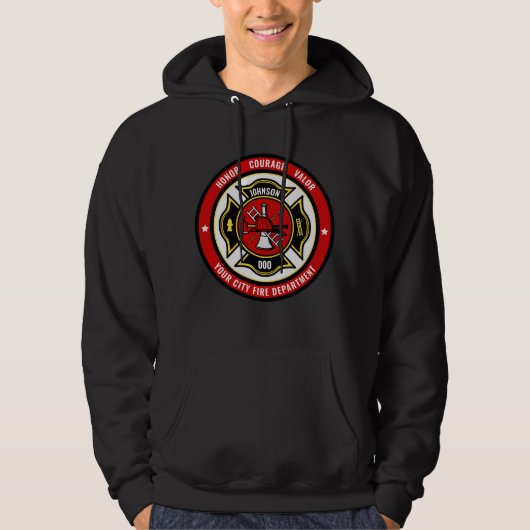 Brandweerdienst voor brandbestrijding - ADD-NAAM b Hoodie (Voorkant)