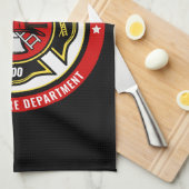 Brandweerdienst voor brandbestrijding - ADD-NAAM b Theedoek (Quarter Fold)