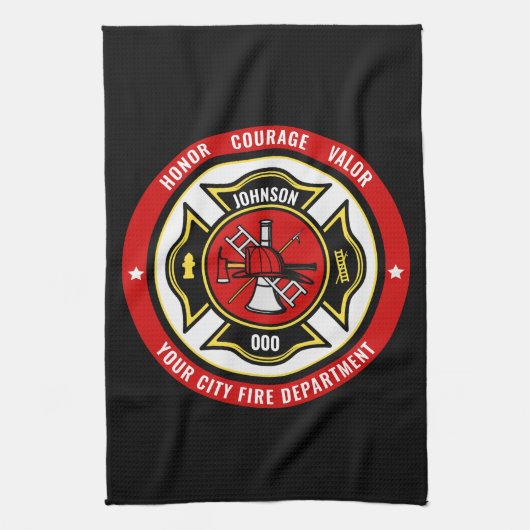 Brandweerdienst voor brandbestrijding - ADD-NAAM b Theedoek (Verticaal)