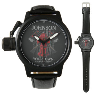 Brandweerdienst voor brandweer Hydrant USA Vlag Horloge