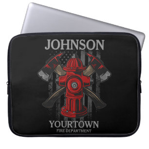 Brandweerdienst voor brandweer Hydrant USA Vlag Laptop Sleeve