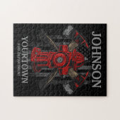 Brandweerdienst voor brandweer Hydrant USA Vlag Legpuzzel (Horizontaal)