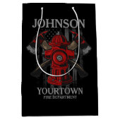 Brandweerdienst voor brandweer Hydrant USA Vlag Medium Cadeauzakje (Voorkant)