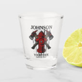 Brandweerdienst voor brandweer Hydrant USA Vlag Shot Glas (Voorkant)