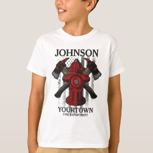 Brandweerdienst voor brandweer Hydrant USA Vlag T-shirt